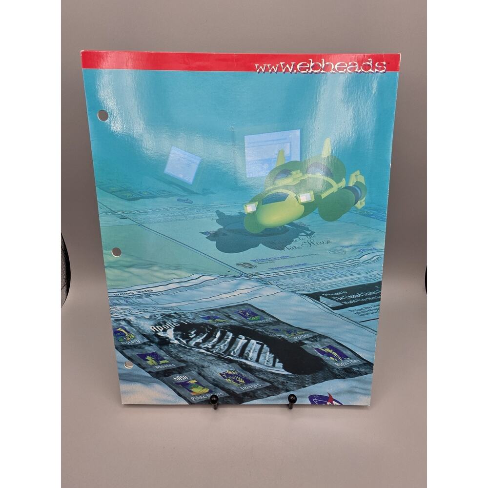 Vintage Y2k Computer Graphics Webheads Plymouth Pocket Folder Space Internet